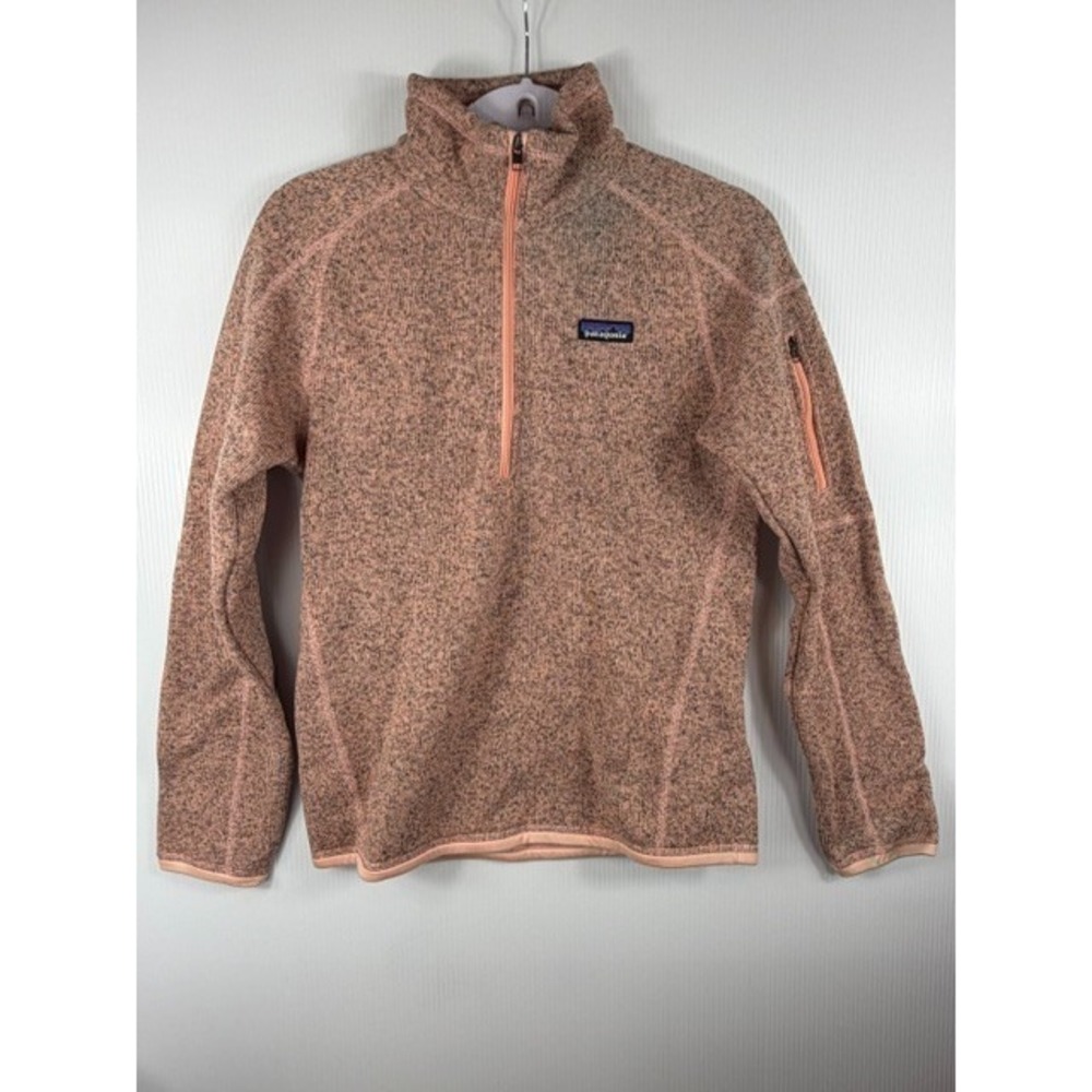Patagonia Better Sweater 1/4 Zip Small Peach Sherbet Slim Fit Fair Trade Outdoor